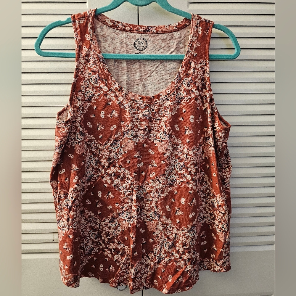 Maurices 24/7 Floral Tank Top - XL
